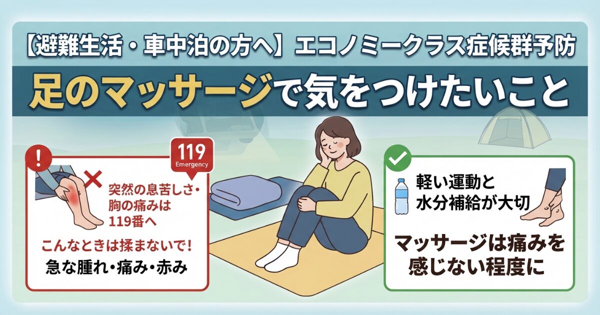 エコノミークラス症候群の足のマッサージで気をつけたいこと